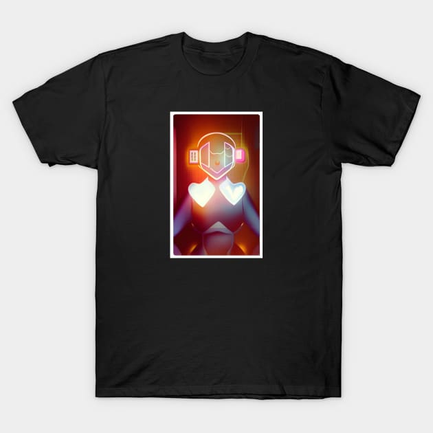 Sad Face - Robot Head - 002 T-Shirt by BottomsUpTee